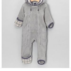 Grey Cozy Fleece Bunting